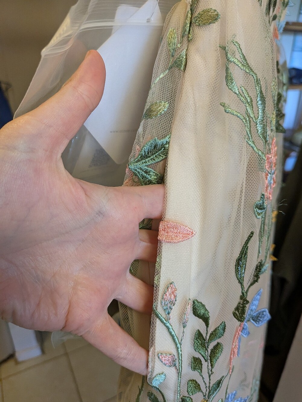 NWT Azazie Blush 3d Floral Dress - Picture 6 of 7